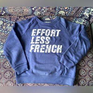 Maison Kitsune Cropped Blue Sweatshirt Size M from Paris